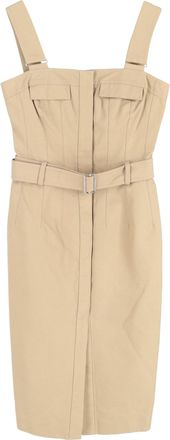Alexander McQueen Alexander McQueen midi-jurk van beige katoen