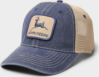 Le 31 Mens Deer logo denim trucker cap