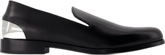 Alexander McQueen Mens Metal Heel Loafer Black Calfskin