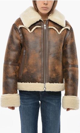 Stand Studio Eco-Shearling LESSIE Jacket with Front Zip size 38