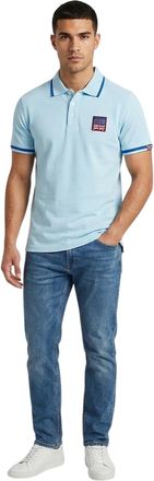Aquascutum Polo-shirt voor heren met geborduurde patch (Blue Cielo)