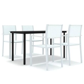 Berkfield Home 5 Piece Garden Dining Set White