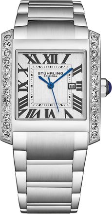 St&uuml;hrling &Eacute;lan 4088 Womens Quartz 38mm - White & Silver Stainless Steel - One Size