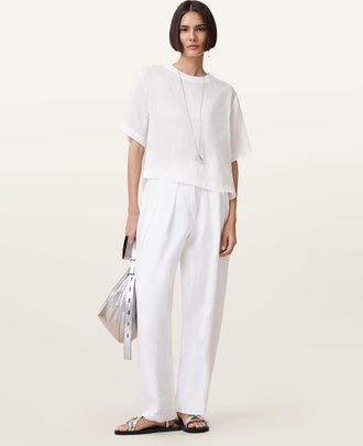 AllSaints Becca Linen Barrel Leg Pants