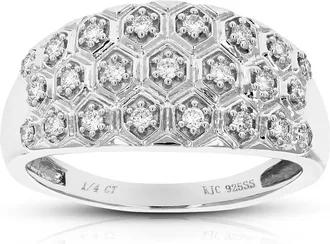 Vir Jewels 1/4 cttw Lab Grown Diamond Ring in Sterling Silver For Women