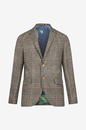 Etro Einreihiger karierter Blazer aus Wolle und Alpaka