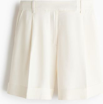 H&M Elegante Shorts aus Leinenmischgewebe - Weiss