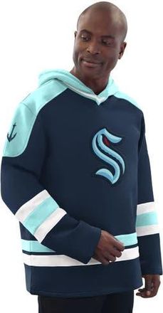 Starter Mens Starter Deep Sea Blue/Light Blue Seattle Kraken Hockey Pullover Hoodie in Navy at Nordstrom, Size X-Large