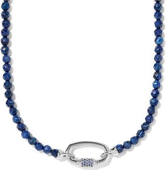 Kendra Scott Emery Beaded Strand Womens Necklace Womens Necklace Rhod Dark Blue Qrtz, Brass/Gold-Plated