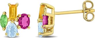 Delmar Multiple Cut Semiprecious Stone Cluster Stud Earrings in Yellow at Nordstrom Rack