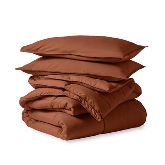 Bare Home All-Season Down Alternative Comforter Set in Terracotta at Nordstrom, Size Queen