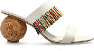 Ferragamo Heeled Mules - Dames - Muiltjes - Beige - 35 1/2 EU - Leer - Schoenen