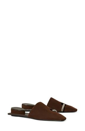 Tory Burch Pierced Mule in Dark Cocoa /Silver at Nordstrom, Size 10.5