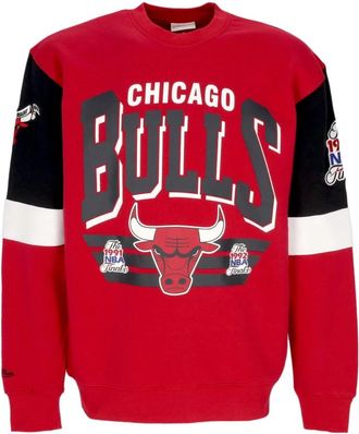 Mitchell & Ness Chicago Bulls Crewneck Sweatshirt - Heren - Sweatshirts - Rood - L - Katoen - Hoodies & sweatvesten