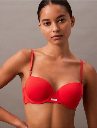 Calvin Klein Womens Cotton Modal Signature Demi Bra - Orange - 32B