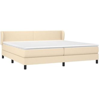vidaXL Vidaxl - Cama Box Spring Con Colch&oacute;n Tela Color Crema 200x200 Cm