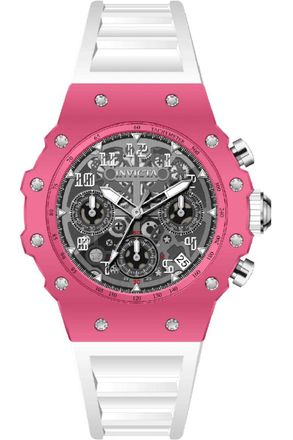 Invicta Racing 69624 Herenhorloge - Quartz Uurwerk - Acryl met Zilveren Wijzerplaat - 40 mm