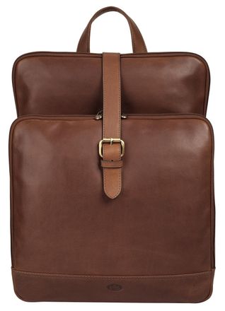 Pik&eacute; Laptoprucksack PIK&Eacute;, Damen, Gr. B/H/T: 29cm x 38cm x 12cm, onesize, braun, Leder, Rindsleder, Rucks&auml;cke Laptoprucksack, echt Leder