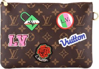 Louis Vuitton City Pouch Limited Edition Patches Monogram Canvas clutch bag - Marrone