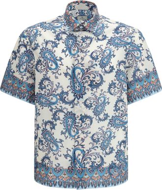 Etro Paisley Floral Cotton Shirt - Blue