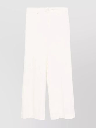 Parosh straight cotton blend trousers with high waist
