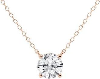 Badgley Mischka Round Cut Lab Created Diamond Necklace - 0.75ctw in Rose Gold at Nordstrom Rack, Size 16
