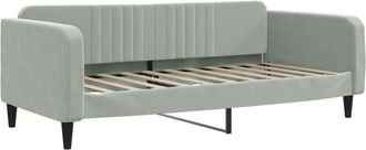 vidaXL Sof&aacute; Cama De Tela Gris Claro 100x190 Cm Vidaxl