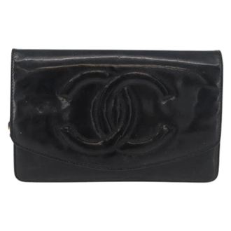 Chanel Pre-owned Vintage cc wallet on chain - Dames - Pre-owned - Zwart - Maat: ONE Size Leer