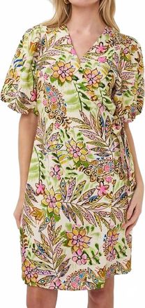 Esqualo Jungle Print Wrap Dress In Green Multi