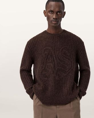 AllSaints Polyamide/Mohair Chainy Embroidered Jumper, Size: XXL