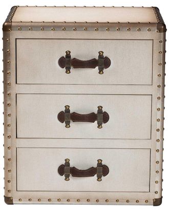 Baxton Studio Mallison Canvas 3-Drawer End Table