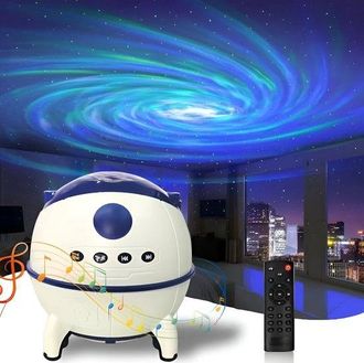 OEM L&aacute;mpara Con Dise&ntilde;o De Remolino De Peinado Espacial, L&aacute;mpara Proyector De Cielo Estrellado Aurora, Luz Nocturna Con Altavoz Bluetooth