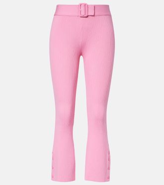 Courr&egrave;ges Courr&egrave;ges Belted ribbed-knit capri pants