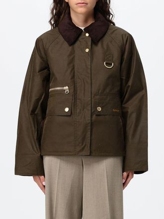 Barbour Giacca corta modello camicia in cotone cerato con collo in velluto
