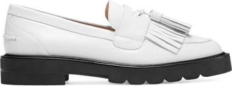 Stuart Weitzman Stijlvolle Mila Lift Loafers met grove zool - Dames - Loafers - Wit - 39 1/2 EU - Leer - Schoenen