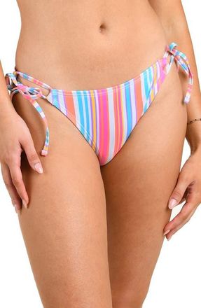 Citrus Summer Side Tie Bikini Bottoms in Pink White Multi at Nordstrom, Size X-Large