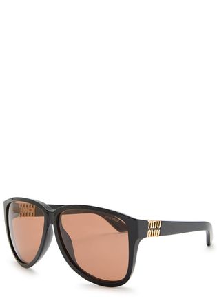 Miu Miu Butterfly-frame Sunglasses - Black - One Size