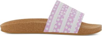 adidas Adllette stripes polka dot sandals - women - Cork/Fabric/Rubber - 3.5 - Pink
