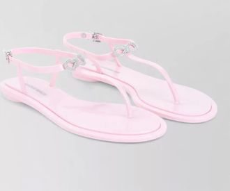 Mach & Mach double bow rubber thong sandals ankle strap