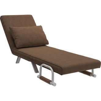 HOMCOM Poltrona Letto Reclinabile su 5 Posizioni e Cuscino, 65x69x80 cm, Marrone - Homcom