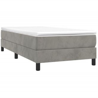 vidaXL Vidaxl - Cama Box Spring Con Colch&oacute;n Terciopelo Gris Claro 100x200 Cm