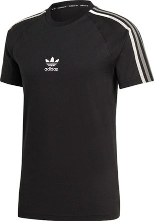 adidas originals Stripe Logo Micro Mark Round Neck Casual Short Sleeve Black GK1963