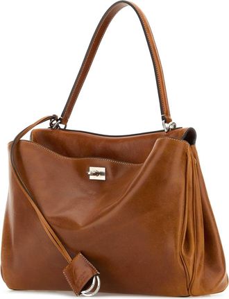 Balenciaga Womens Rodeo Top Handle Bag Brown Domesticated Lamb