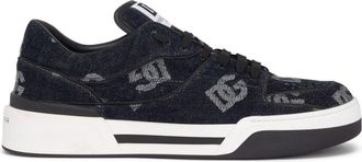 Dolce & Gabbana logo-print sneakers - men - Calf Leather/Goat Skin/Lambskin/Rubber/Cotton/Spandex/Elastane - 47 - Black