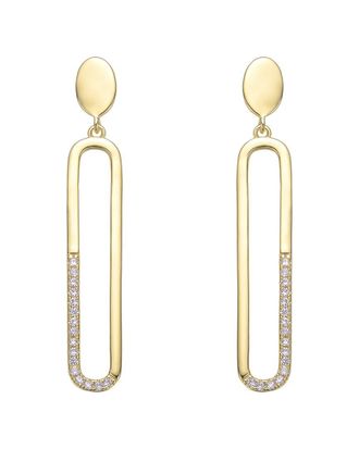 Genevive 14K Diamond Cz Dangle Earrings