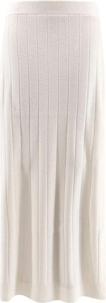 Max Mara Sante Midi Rok - Dames - Midirokken - Wit - XS - Kasjmier - Rokken