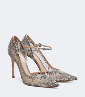 Gianvito Rossi Rania 105 embellished suede Mary Jane pumps