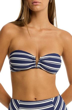Sea Level Australia Biarritz V-Bar Bikini Top in French Navy at Nordstrom, Size 10