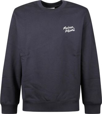 Maison Kitsun&eacute; Hoodies & sweatvesten, Heren, Blauw, XS, Katoen, Crewneck Sweatshirt