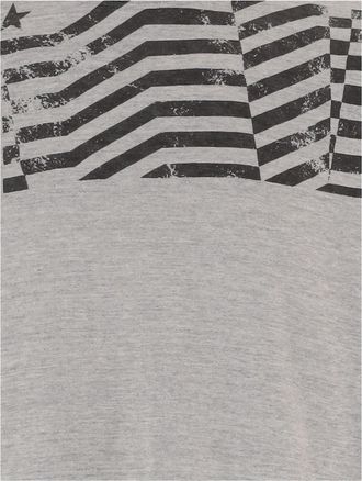 Golden Goose Mens Cotton T-Shirt With Print Gray T-Shirts And Polos